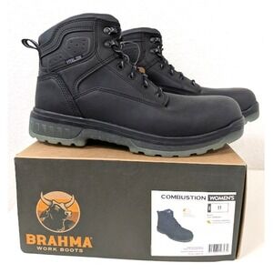 Brahma Combustion 6" Steel Toe Work Boots Women's Size 11 Midsole Lace-Up Black